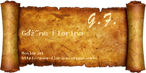 Güns Florina névjegykártya